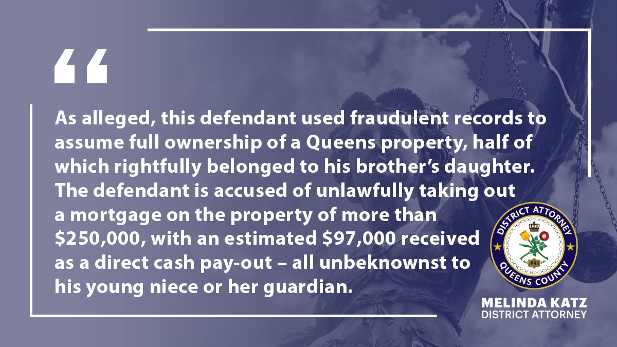 LONG ISLAND MAN INDICTED FOR STEALING QUEENS VILLAGE HOME FROM DECEASED