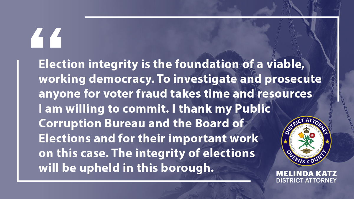 QUEENS MAN INDICTED IN VOTER FRAUD CASE - OFFICE OF THE DISTRICT ...